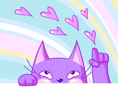 Kitty cat design illustration pastel color vector