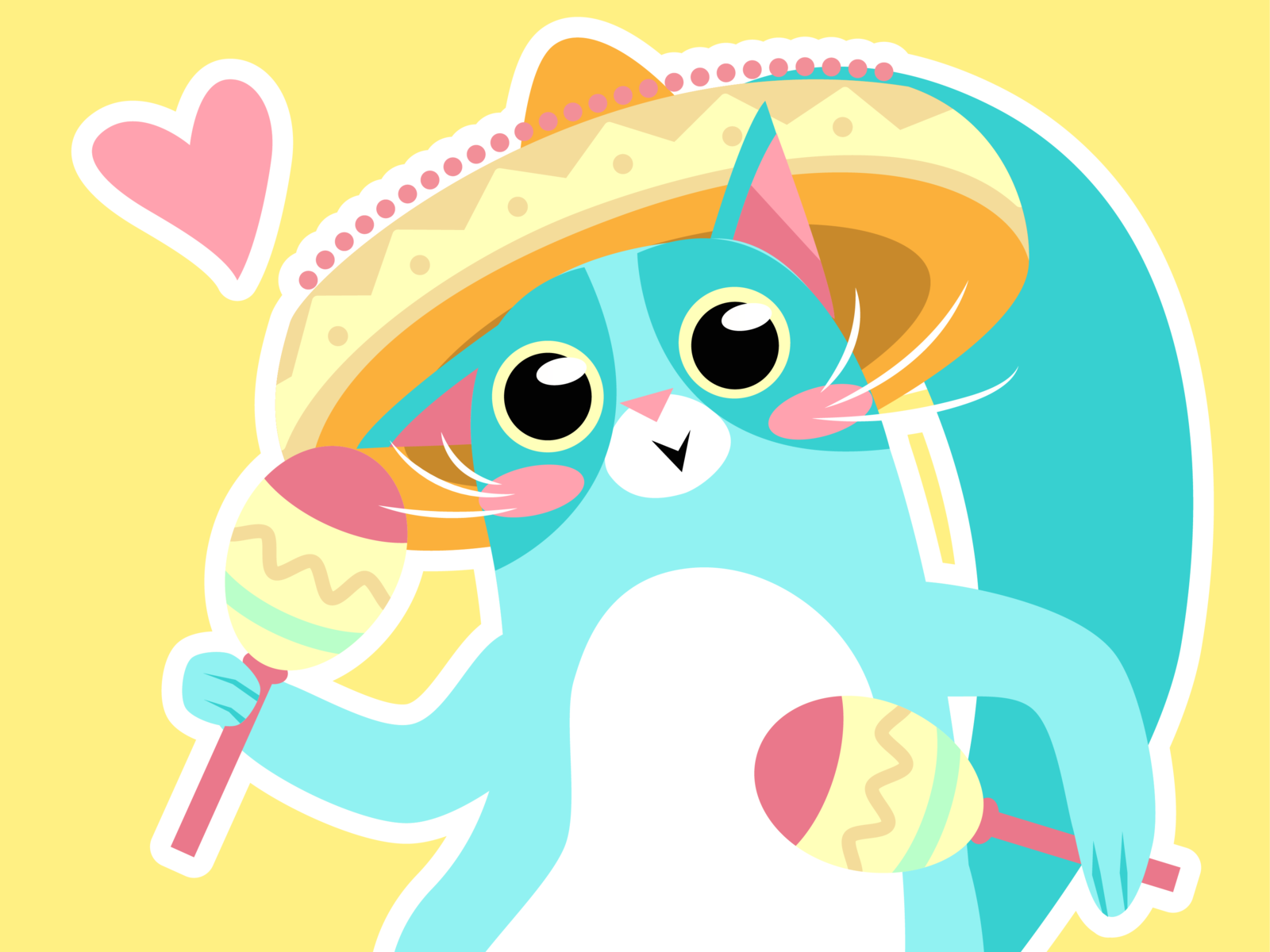 cat with maracas by Lina Zavalishina on Dribbble