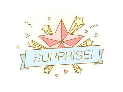 Surprise! activity banner drawing illustration line drawing result page stars success page surprise vector win
