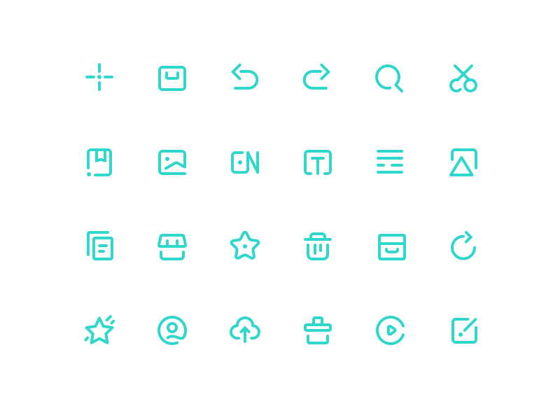Tool icon by Misha format upload personal animation refresh delete collection market graphical written words english album book shear enlarge revoke tool add to green icon