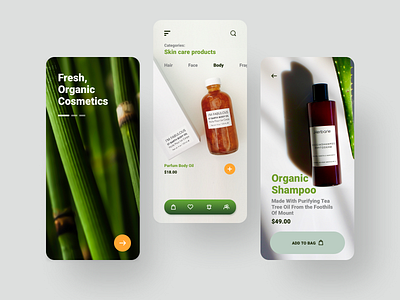 Fresh and Clean Organic Shop UI ecommerce product card ui ux design