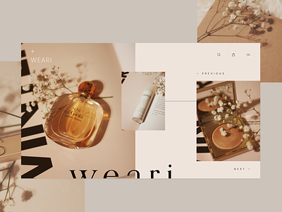 Weari — Landing Page adobe xd beauty concept cosmetics ecommerce hero homepage landing page shop store ui design ui ux web design website