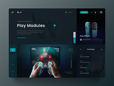 PLAY - gaming product landing page animation app branding cleanui design expiration flat fluent interaction interface materialon minimal trend typography ui user ux web webdesigner white