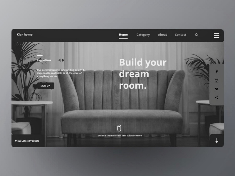 Landing page of Furniture web white ux interface user exploration webdesigner materialon interaction grid design fluent cleanui