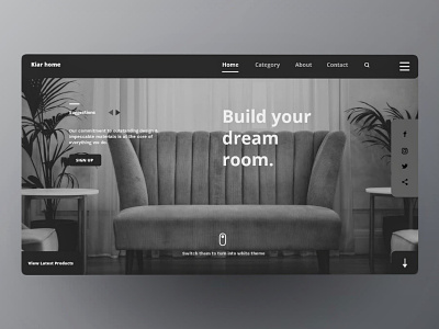 Landing page of Furniture web cleanui design exploration fluent grid interaction interface materialon user ux webdesigner white