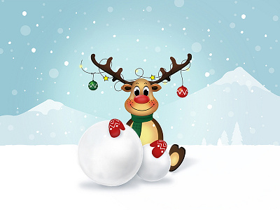 Reindeer deer illustration reindeer snow winter