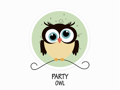 Party Owl flat design illustration owl party party owl vector