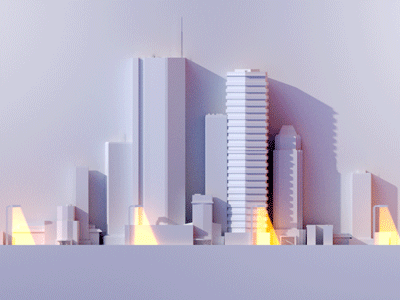 City Skyline 3d animation city