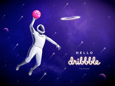 Hello Dribbble 🏀 branding graphic design illustration vector