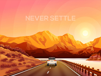 NEVER SETTLE ✌️ graphic design illustration vector