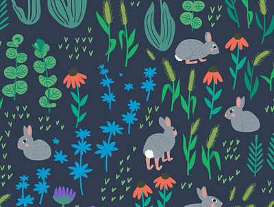Eastern Cottontail Pattern animal cute nature pattern rabbit wildlife