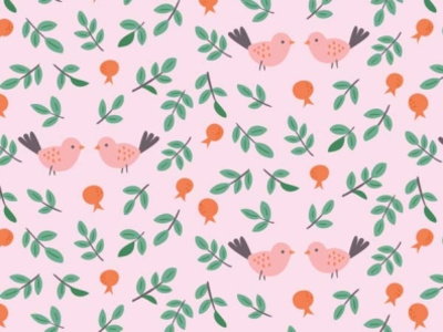 Love Birds Pomegranate bird cute design illustration pattern pomegranate