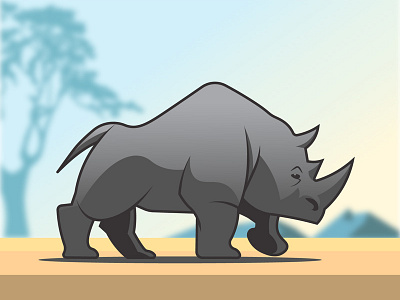 Rhino illustration rhino vector