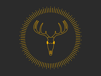 Stagg deer flat icon minimalist stag symmetric