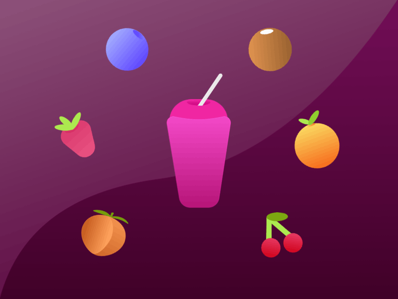 Smoothie system animation design minimal ui vector