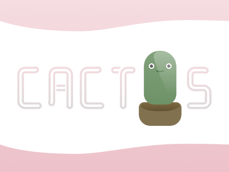 Cactus animation branding flat minimal vector