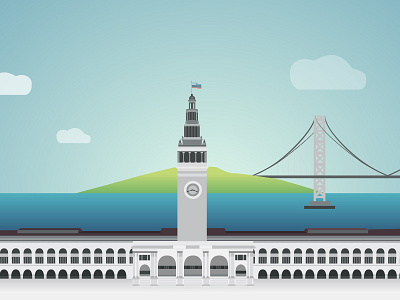 Ferry Building - San Francisco ferry building san francisco vector