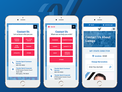 Varsity Full Site mobile ui web site