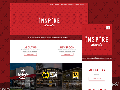 Inspire Brands mobile ui web site