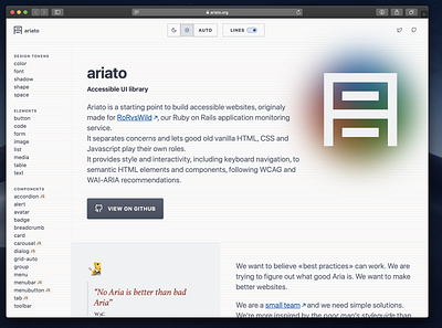 ariato light css html javascript opensource