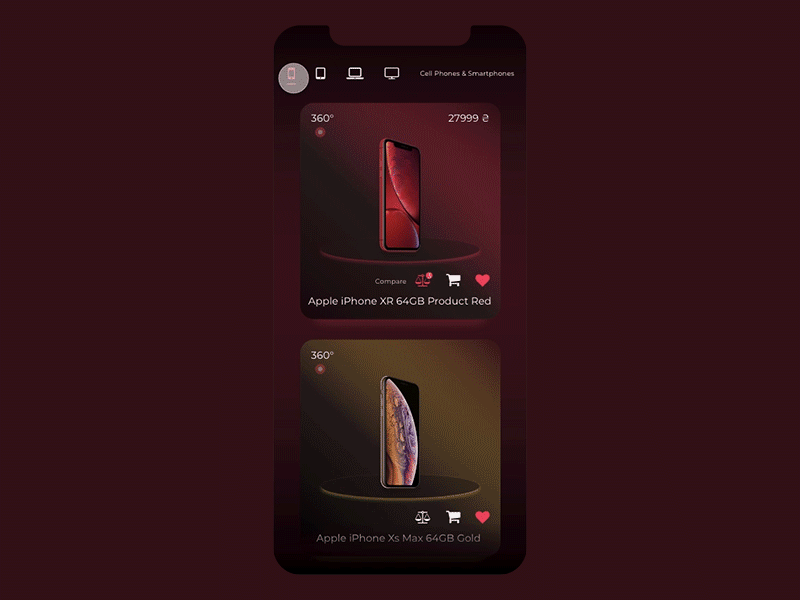 360 shop app shop store vr 360 degree shop app apple apple design animaiton concept authentic ux ui iphone ios app design