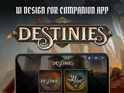 Destnies: UI design for companion app design destinies game game art gamedev graphic design ui ui design