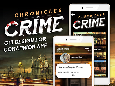 Chronicles of Crime app UI design app app gui app ui board game chronicles of crime game art graphic design gui hybrid game tabletop game user interface