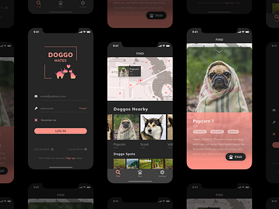 Doggo Mates - iOS App Design