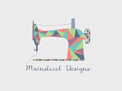 Quilting Machine artwork colorful logo design fun illustration logo machine modern logo design patchwork pattern playful quilting simple design thread typography vector