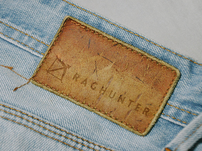 Raghunter Jeans Leather Patch Mockup branding design logo mockup