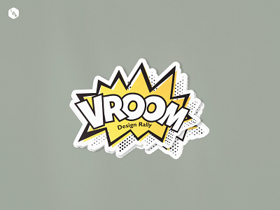 Vroom Design Rally branding logo mockup