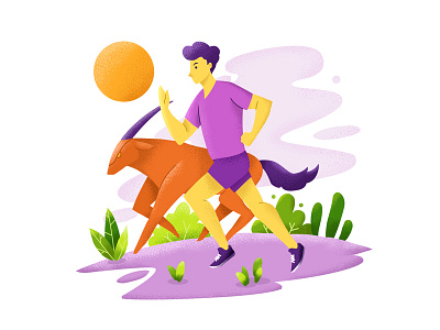 Run Wild And Free character design design fitness flat illustration run