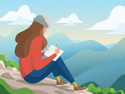 Journal character design design flat illustration people simple travel