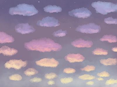 Sunset aesthetic clouds digital art drawing illustration illustrator nature scenery sky