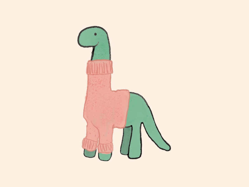 dinosaur sweater by Sarah Stewart Gaus on Dribbble