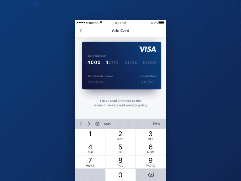 Sacn Add Card card design ui