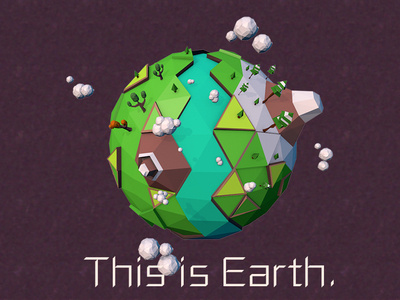 Low Polygonal Earth c4d ui