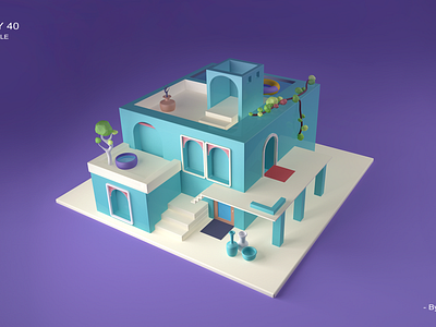 C4D building modeling exercise