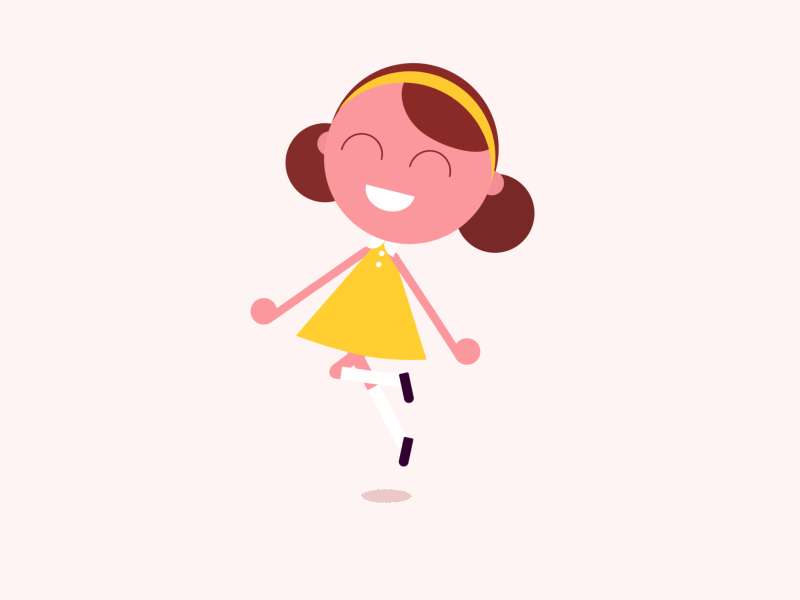 Little girl skipping animation practice exercises 动画 女孩