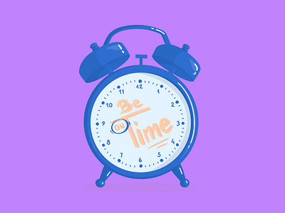 Be on Time blue clean clock design homeoffice icon illustration minimal purple time vector web