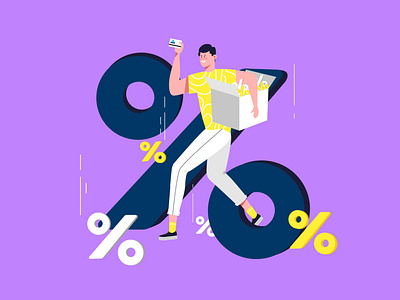 Running with discounts 2d brand branding character design drawing flat graphic design identity illustration ui uiux ux vector