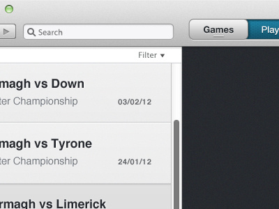 Performa Sports App UI design lion mac os performa sports ui