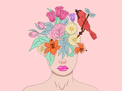 Spring Mama dailyillustration design art drawing dribbble flower mama procreate