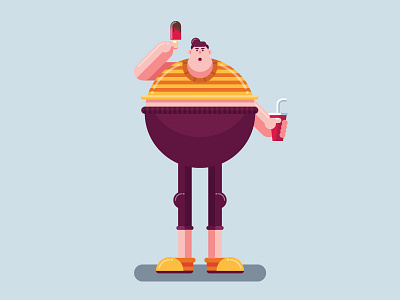 Fat boy character drawing flat guy illustration illustrator male