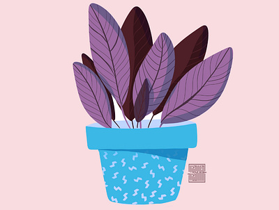 I'm plantslover! flat flower illustration pink plants plantslover pot vector vector illustration