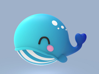 Kawaii whale 3d 3d art cartoon character characterdesign cute animal design illustration kawaii keyshot mammal modeling moi3d render whale