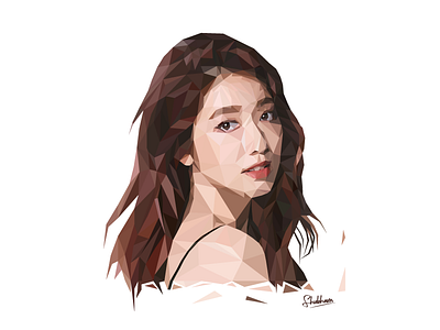 Park Shin Hye design illustration illustrator low poly portrait vector