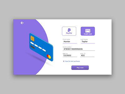 Credit Card checkout ( dailyui 002 ) 002 dailyui dailyui002 design ui ux web design