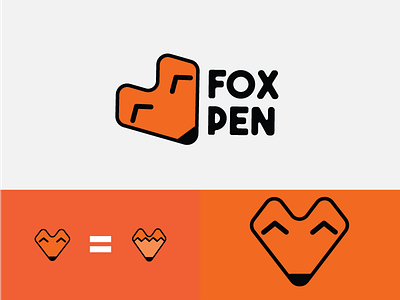 a pen & pencils company logo challenge daily design fox logo logo design orange pen the the daily logo challenge