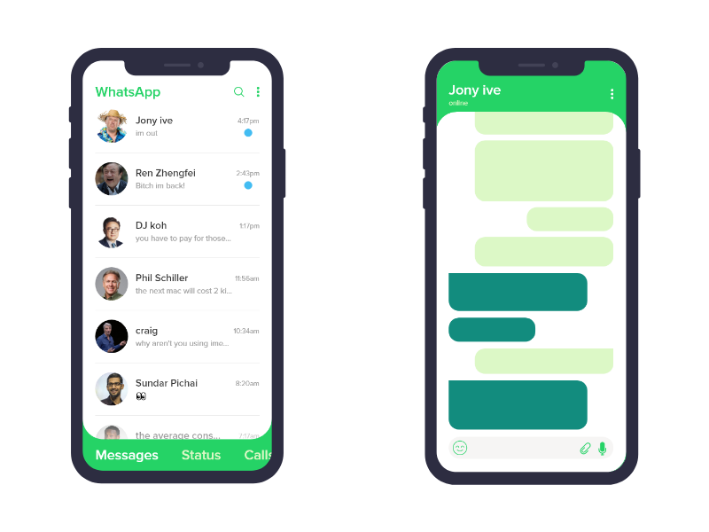 whatsapp concept by Yosif on Dribbble